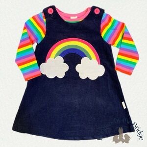 Rainbow appliqué corduroy 2 piece set